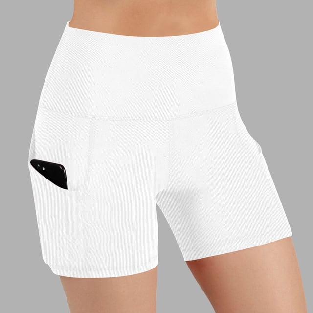 TaTaai Women's High Waist Yoga Shorts Pockets Scrunch Butt Lifting Stretchy Leggings Running Gym Workout Non See Through Tummy Control Athletic Fitness Tight Soft Gift
