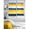 thumbnail image 3 of Yellow Grey Blue Sheer Curtains 63 Inches Long 2 Panels Lines Geometric Light Filtering Semi Sheer Window Curtains Drapes for Bedroom Living Room 52"x63", 3 of 7