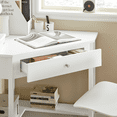 thumbnail image 3 of SoBuy FWT31-W Wood Corner Desk with Drawer and Storage Shelf,Triangle Table Desk,Home Office Desk Computer Workstation,White, 3 of 8
