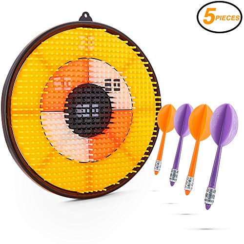 SRENTA Rubber Safety Tip Darts Dartboard Game Set, Rubber Dartboard