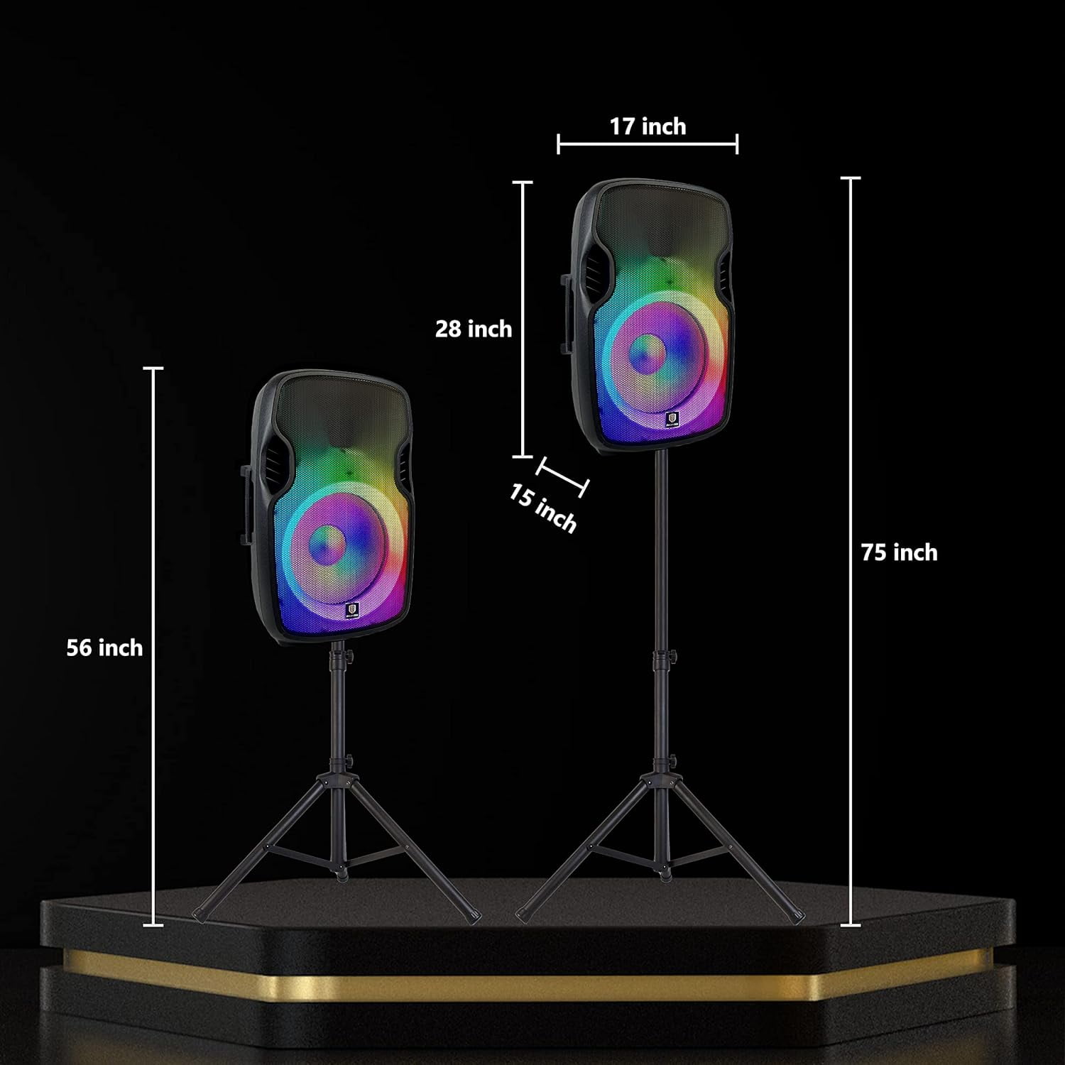 PRORECK Titan 15A LED Powered Bluetooth Portable Speaker