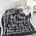 thumbnail image 3 of Best Friend Blanket Birthday Gifts with Loving Messages | Luxurious Friends Blanket for Best Friend Birthday Gifts for Women | Snuggly Soft Fleece Blanket 50" X 60" (Sherpa Fleece, Purple), 3 of 5