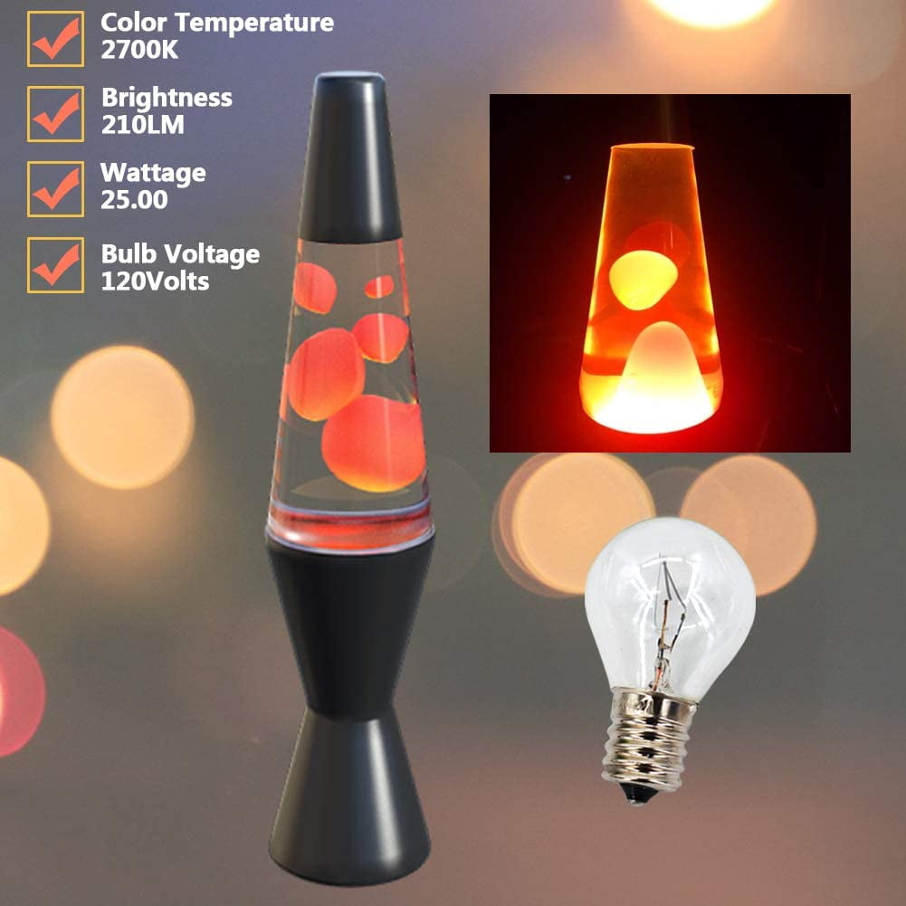 4 Pack S11 Intermediate E17 Base 25 Watt Bulbs for Lava Lamps,Replacement Bulbs for 13/14 inch