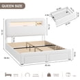 thumbnail image 7 of Miniyam Queen Bed with Storage Drawer, Sherpa Upholstered Headboard, LED Light & USB Charging for Adult, 7 of 7