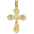 thumbnail image 3 of Avariah 14K Yellow Gold Cut-Out Stripes Cross w/Heart Charm - 19.55mm, 3 of 6