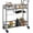 black, variant on 2-Tier Rolling Wine Bar Cart Small Liquor Cart with Mirrored Shelves Wine Racks and Glass Holder Compact for Dining Room and Living Room Black