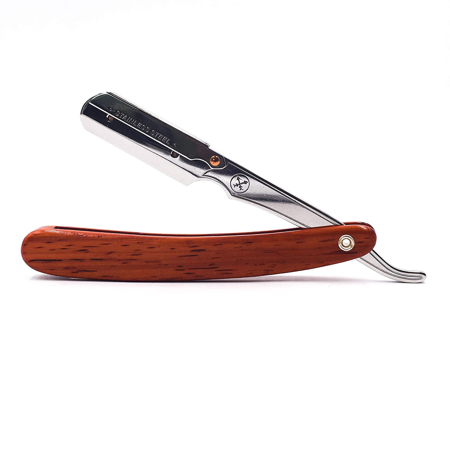 Parker's Men Rosewood Handle Barber Straight Razor & 5 Parker Razor Blades