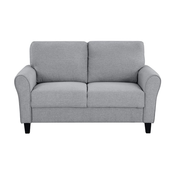OakvillePark Eunice Fabric Upholstered Living Room Loveseat, Dark Gray