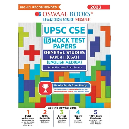 Oswaal UPSC CSE 15 Mock Test Papers General Studies Paper-II (CSAT) (English Medium) (For 2023 Exam)