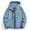 Blue, variant on Sentmoon Waterproof Jacket Plus Size Hooded Neck Long Sleeve Ski Coats for Women Zipper Solid Color Windproof Womans Clothes Fall and Winter Comfy for Running and Hiking