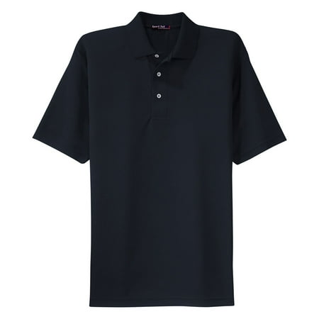 Maroon Striped Performance Polo - Sport-Tek Men's Moisture Wicking Lightweight Polo Shirt