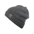 thumbnail image 3 of NYFASHION101 Exclusive Two Way Cuff & Slouch Warm Knit Ribbed Beanie, Light Melange Gray, 3 of 4
