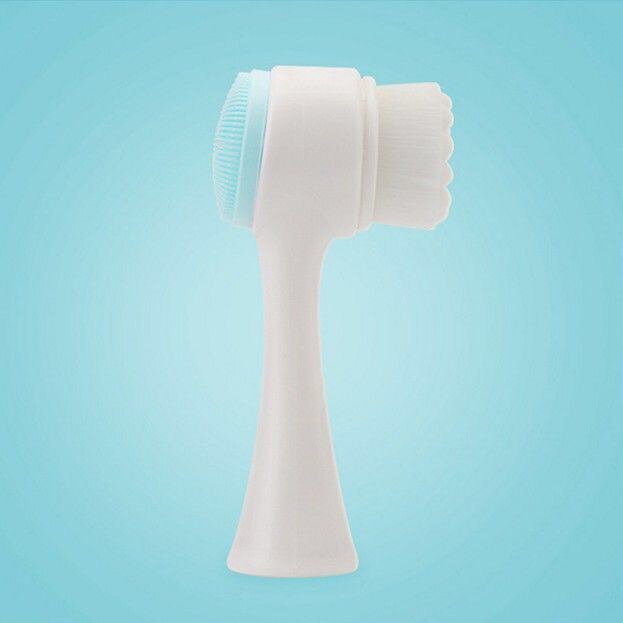 Cepillo Facial de Gel de sílice, limpiador Facial de doble cara, producto para eliminar espinillas, limpiador de poros, cepillo Facial exfoliante