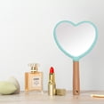 thumbnail image 4 of Hand Held Mirror With Handle For Makeup,Small Cute Wood Hand Mirror-Heart Shape - blue, 4 of 5