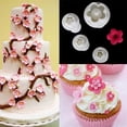thumbnail image 3 of (Paquete de 12, 4 diseños) Cortador de galletas de silicona para hornear, juego de 12 moldes para dulces, molde de silicona para pastel de luna, prensa de flor de cerezo rosa para galletas caseras, d, 3 of 5