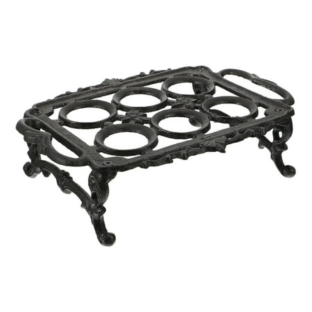 

PATKAW 1PC Home Cast Iron Kitchen Egg Rack Dining-table Egg Storage Holder (Black)