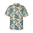 thumbnail image 6 of Wukai Dinosaurs And Leaves Men's Hawaiian Shirt Short Sleeve Casual Button Down Summer Beach Aloha Shirt Tropical Print Holiday Party, 6 of 8