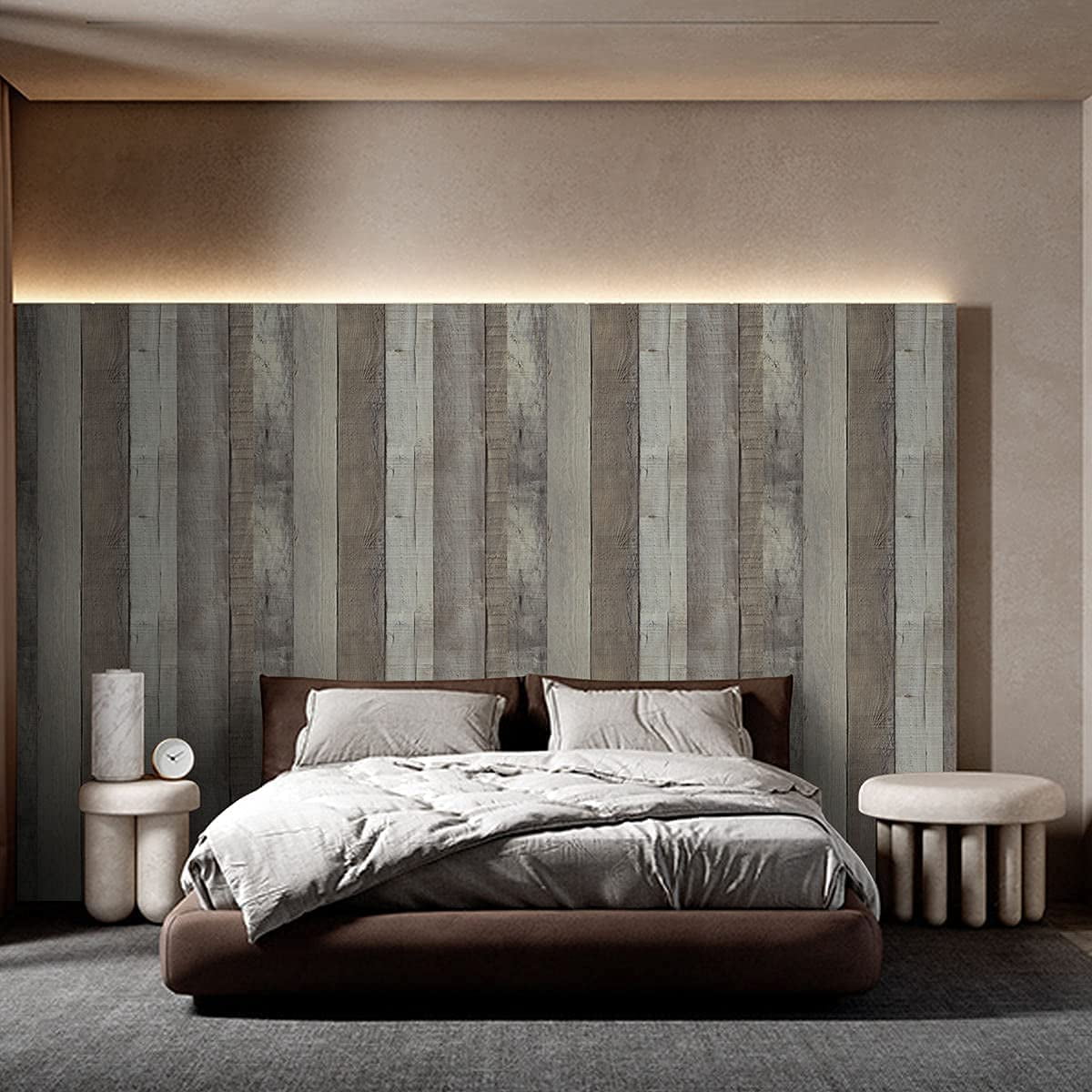 UMIGGEE Wood Wallpaper Peel and Stick Wallpaper 17.7" x 118" Faux Wood Plank Wallpaper Distressed Reclaimed Wood Wallpaper Plank Self Adhesive Contact Paper Adhesive Backing Easy to Clean
