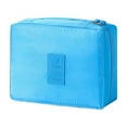 thumbnail image 2 of Large Capacity Waterproof Makeup Bag Travel Toiletry Organizer - PU Portable Storage Case Handle & Compartments(Sky Blue), 2 of 9
