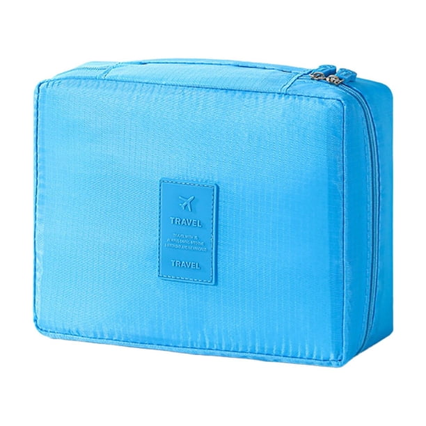 Neceser organizador de maquillaje, estuche de aseo impermeable con asa, bolsa de viaje portátil para cosméticos, artículos de aseo, cuidado personal, hogar, baño, uso al aire libre.
