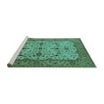 thumbnail image 2 of Ahgly Company Machine Washable Indoor Rectangle Oriental Turquoise Blue Traditional Area Rugs, 5' x 8', 2 of 4
