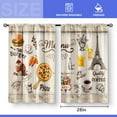 thumbnail image 3 of Food Wood Kitchen Curtains - Menu Pizza Burger Cafe Farmhouse Small Short Western Tier Window Curtains Over Sink for Living Dining Room Decor Rod Pocket Window Drapes 36 Inch Length Set 28"x36", 3 of 5