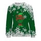 thumbnail image 3 of Jersey de forro polar Gibobby Sudadera casual estampada cuello redondo navideño mujer verde M, 3 of 4