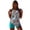 Cyan, variant on Women's Black Pink Floral Leaf Print Ruched Tankini Swimsuit - Two Piece with Boyshorts, Plus Size Tummy Control Sizes XL to 5XL