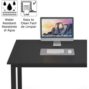 Soges Large Office Desk Wood Writing Desk with Metal Frame Computer Desk Black, 55inch