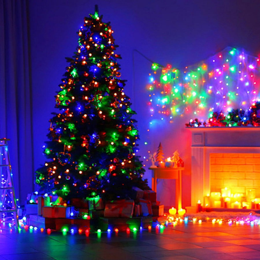750 LED String Lights Cluster Lights - 41ft Multicolor White Wire Outdoor Waterproof Lights, Plug in Indoor String Lights with 8 Modes & Timer Memory for Xmas, Christmas Tree