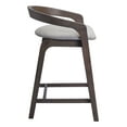 thumbnail image 3 of Troy Counter Stool Dove Gray & Espresso Counter Stool, Modern Style, Cozy polyester linen fabric, Rubberwood, Indoor Bar, 3 of 3