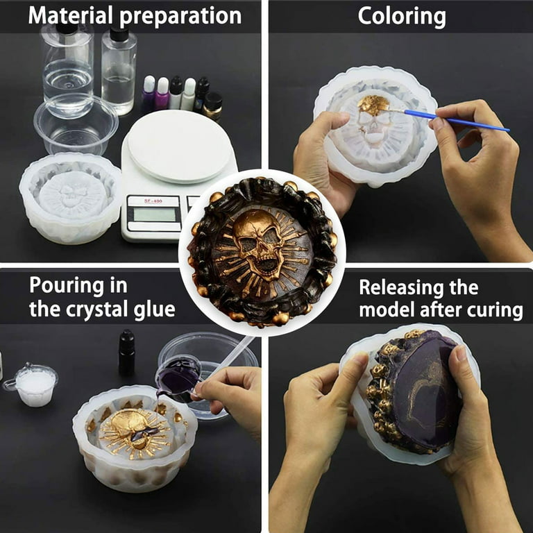 3 pcs/Set Bowl & Dish Silicone Resin Molds Handmade Epoxy Resin Casting DIY  Container Jewelry Pendant Mold Crystal Glue Works Art Making