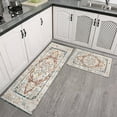 thumbnail image 3 of Boho Light Blue Carpet Rugs and Mats Non Skid Washable Absorbent Microfiber Soft Kitchen Mat for Floor Set Of 2 Decor Stain Resistant 17"x47"+17"x30", 3 of 7