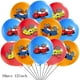thumbnail image 5 of Suministros para fiestas de Hot Wheels, globos de carreras para decoración de fiestas, banderas para niños, pancartas de feliz cumpleaños, globos de carreras a cuadros con llamas blancas y negras, 5 of 5