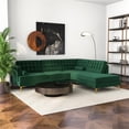 thumbnail image 5 of Kole Green Velvet Modern Living Room Corner Sectional Couch, 5 of 7