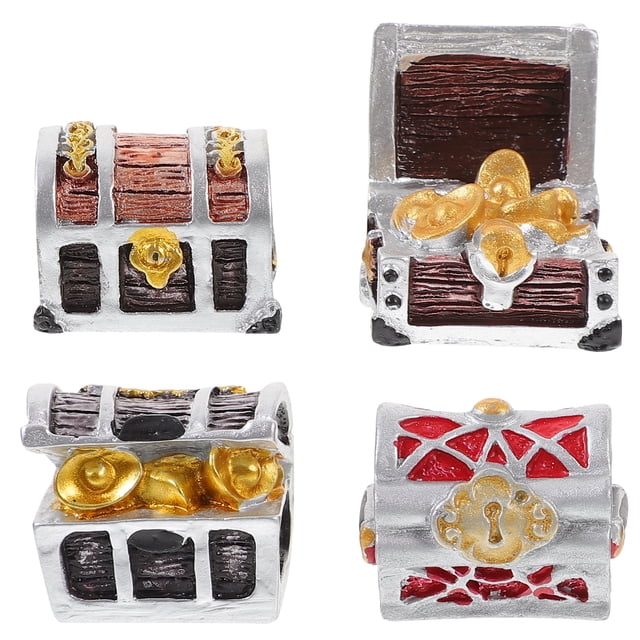 KAKOWELY 8pcs Miniature Treasure Chests Doll House Layout Props Treasure Chest Models,1.18X"X0.94"X0.67"