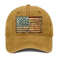 thumbnail image 1 of KOKOPARK Womens Baseball Cap Low Profile Tennis Adjustable Sports Trendy Washed Dad Hat American Flag Yellow, 1 of 2