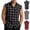 Black, variant on Chiccall Flannel Plaid Sleeveless Shirts for Men Casual Button Down Western Muscle Vest with Pocket