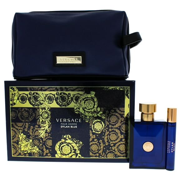 Dylan Blue by Versace for Men - 3 Pc Gift Set 3.4oz EDT Spray, 10ml EDT Spray, Blue Pouch