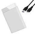 thumbnail image 2 of Soporte de disco duro externo de 2,5 pulgadas Ligero portátil con cable USB Caja compacta universal sin herramientas de 5 Gbps para accesorios blanco CUTICAT Caja de disco duro, 2 of 8
