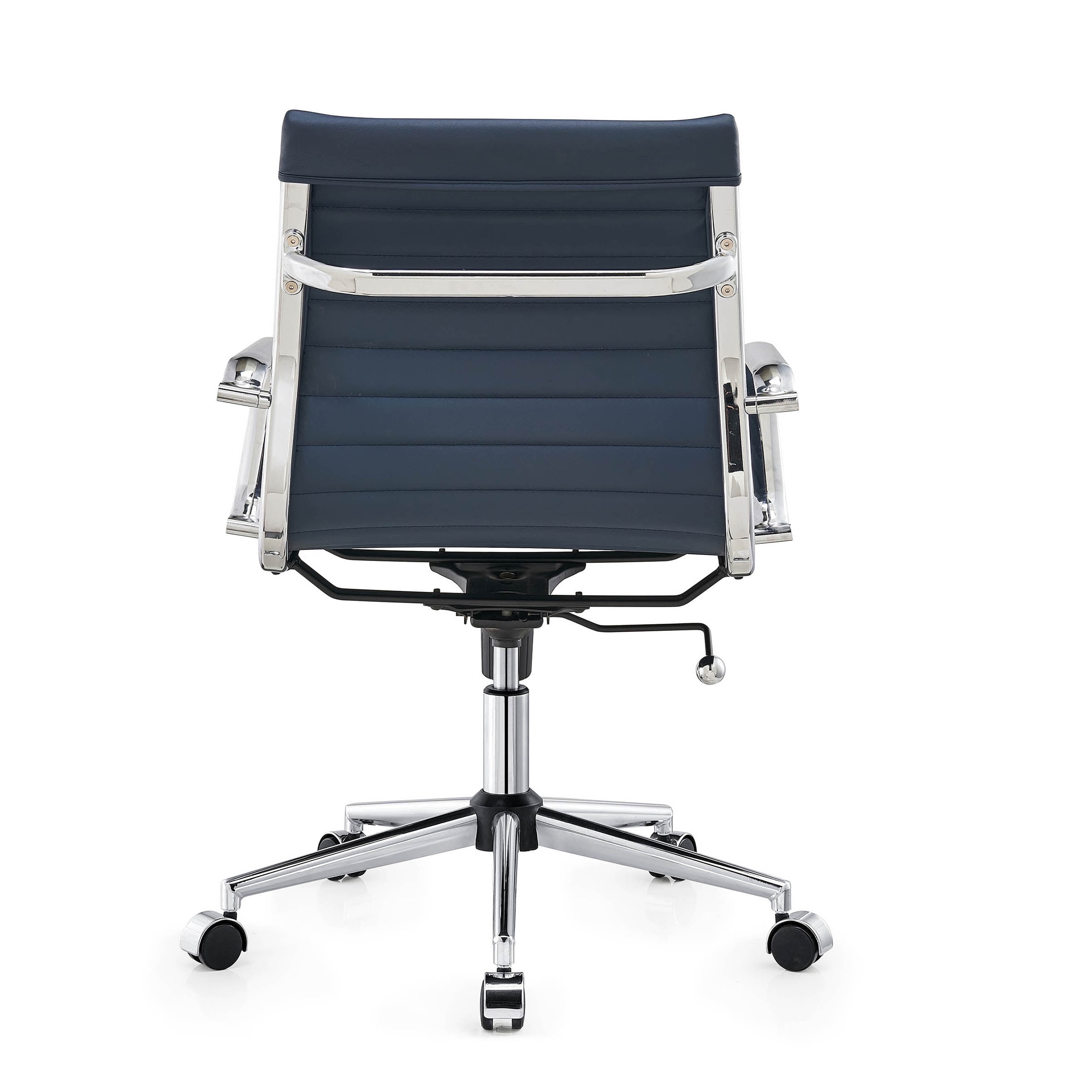 LUXMOD Mid Back Home Office Desk Chair Task Chair with Armrest Swivel Chair in Durable Vegan Leather Ergonomic Desk Chair for Extra Back and Lumbar Support