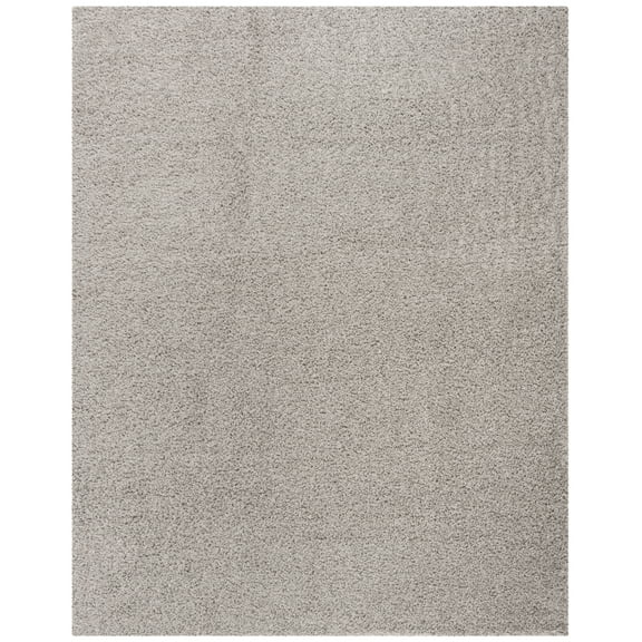 SAFAVIEH Athens Solid Plush Shag Area Rug, Silver, 9' x 12'