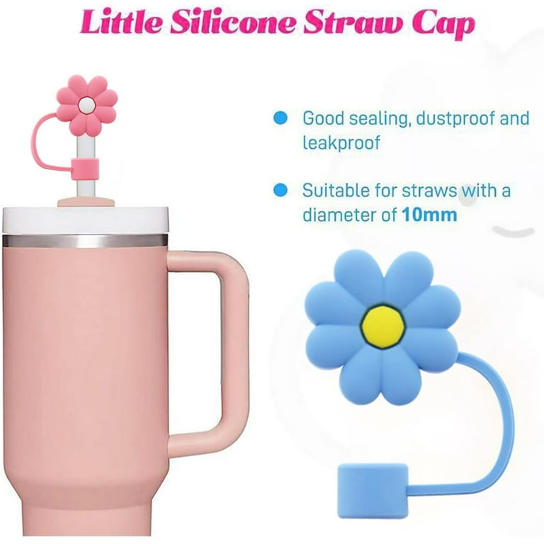 4pcs 0.4in Diameter Cute Silicone Straw Covers Cap For Stanley Cup,  Dust-proof Drinking Straw Reusable Straw Tips Lids