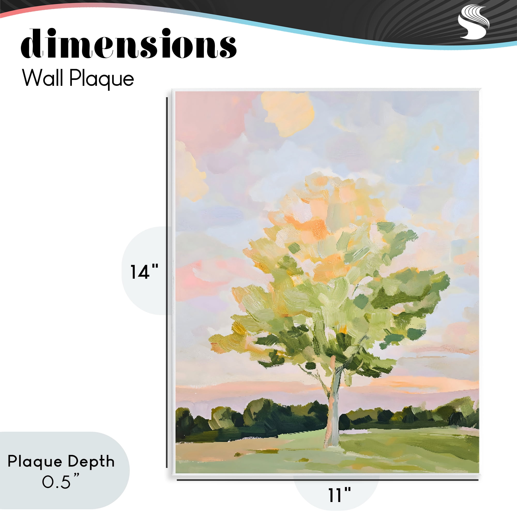 Stupell Industries Sunlit Tree Landscape Impression Wall Plaque Art, design by The Prints Vibe
