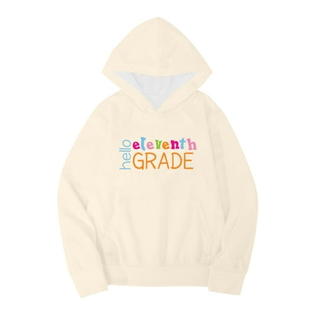 

Girls Sweatshirt Autumn Winter School Letter Printed Long Sleeve Warm Comfortable Pullovers for Teen Girls