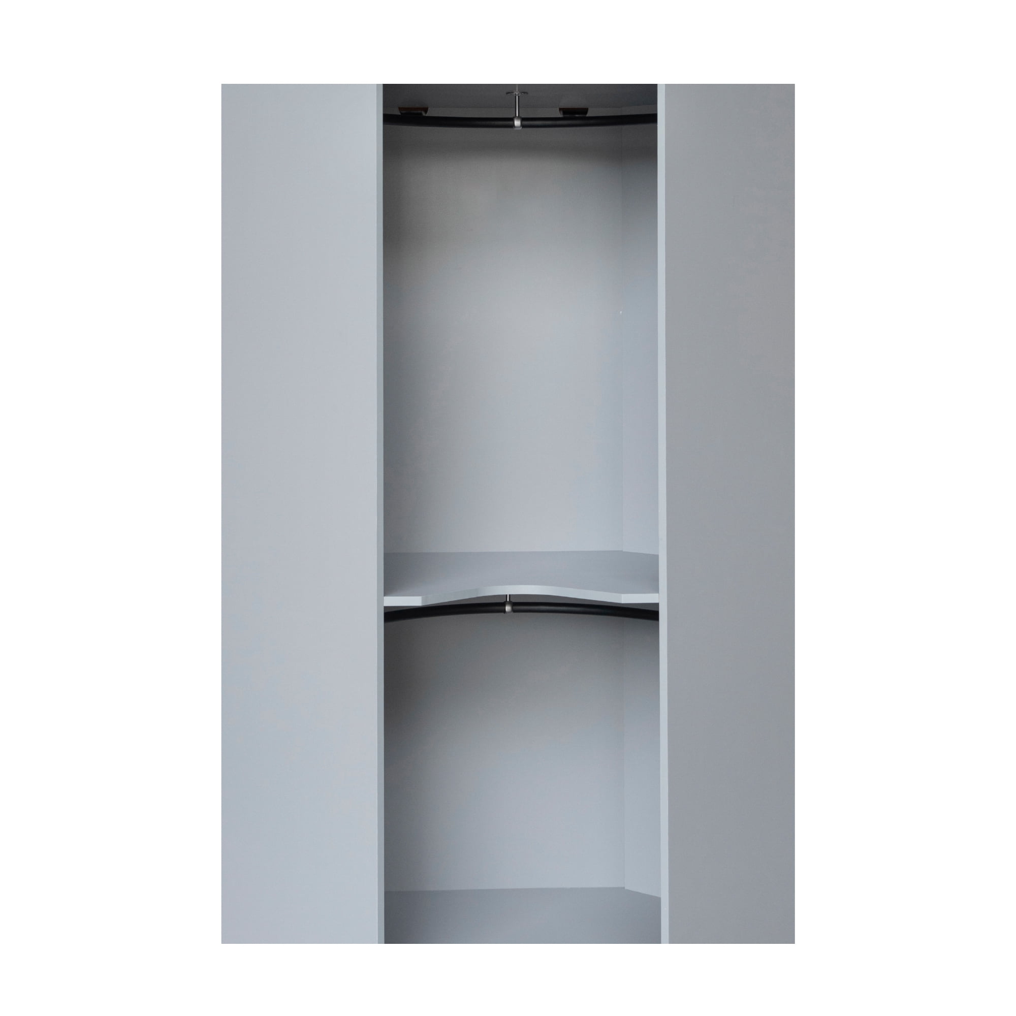 Polygon Corner Wardrobe, Storage Armoire Cabinet with Hanging Rail