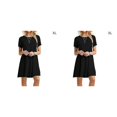 thumbnail image 1 of Jumpingount Vestido de mujer de poliéster Color sólido Cuello Vestidos sueltos casuales Ropa de viaje para interiores y exteriores Festival Regalos Negro SG 2piezas Jumpingount CBP158870, 1 of 5