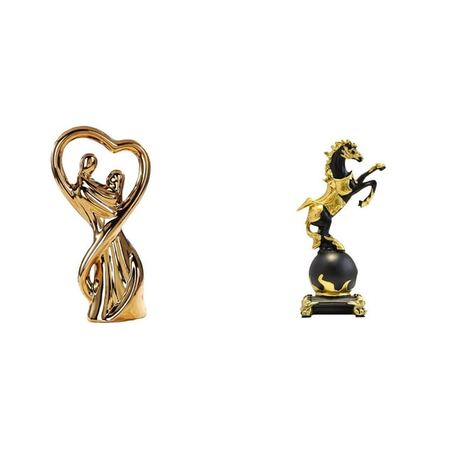 Figura De Amantes Románticos Y Caballos, Colección De Estatuas Modernas, Escultura De Recuerdo única Para Aniversario, Adorno Central Para Dormitorio