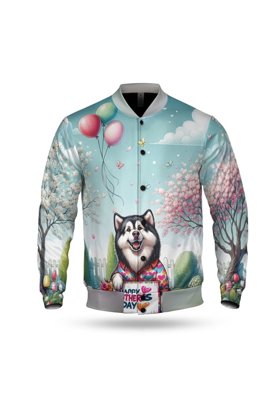 Happy Mother's Day Best Alaskan Malamute Mom Ever All Over Print 3D Baseball Jacket Alaska Mal Dog Lovers Gifts Bomber Jacket Softball - 03002