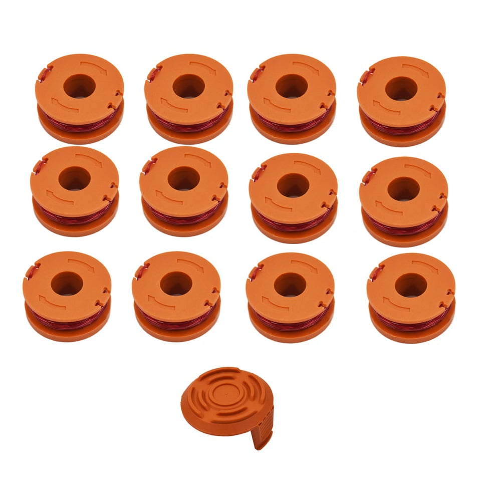 12 Pcs Replacement Spool String Trimmer Line For WORX Spool 2 Cap Kit New 